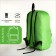 Youth backpack with lightning, external pocket, green color
