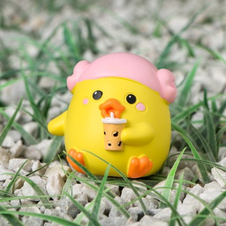 Duckling on the car panel, duck, yellow