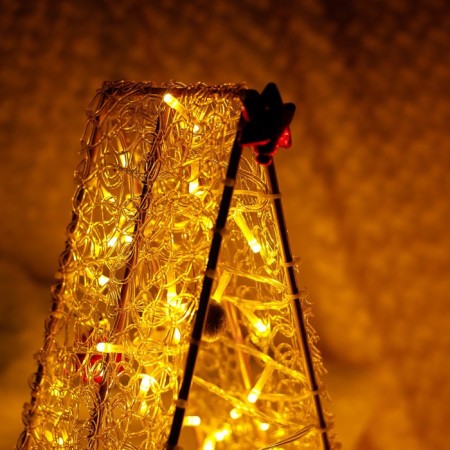 LED figure "Golden Christmas tree", 33 × 60 × 20 cm, 15 watts, 220 V-2