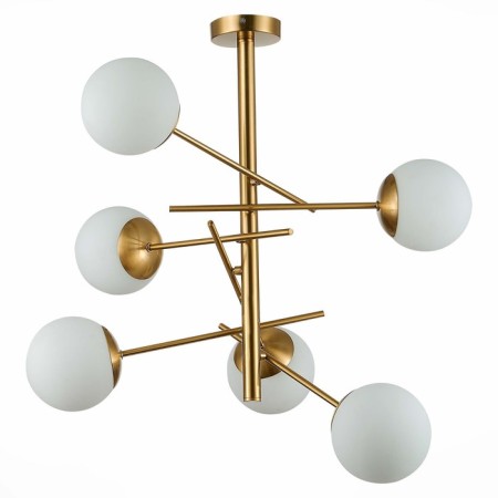 Ceiling EVOLUCE lamp. Sle1099-302-06. Velio. 6x60 watts, E27, 50x50x60 cm, brass color-3