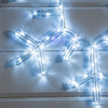 LED figure "Snowflake", 55 cm, duralite, 120 LED, 220 V, flicker, glow of white/blue-2
