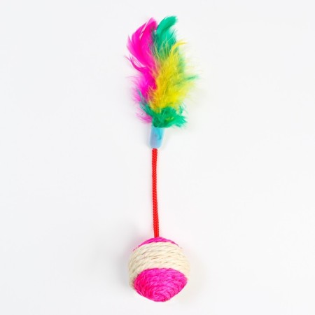 Syzalem-beam ball with feathers, 4.5 cm, pink-1
