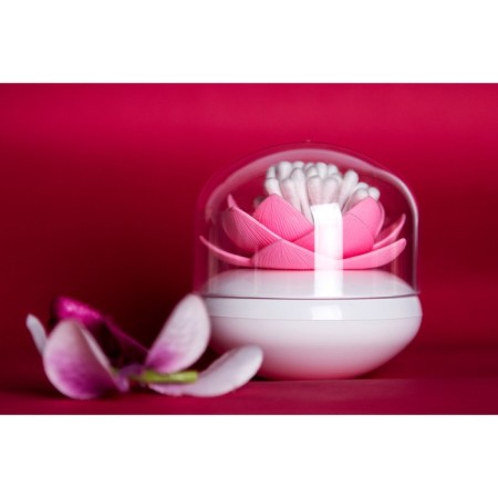 Container for storing cotton sticks Lotus, white/pink-2