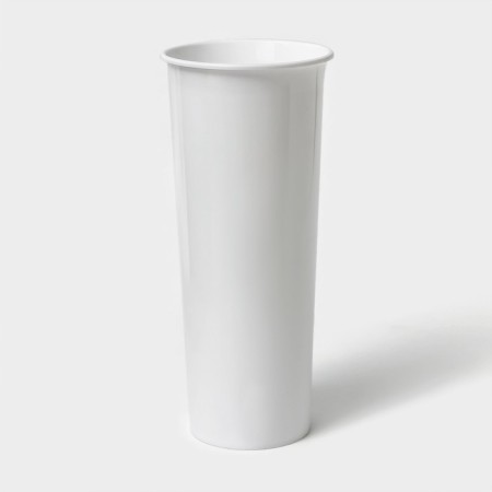 Vase for flowers, d = 11 cm, h = 26 cm, white color