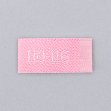 Textile strip "110-116", 5 x 1.1 cm, pink color-3