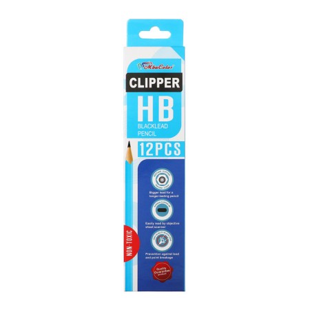Pencil Blackographic hardness of HB, with an eraser, hexagonal, sharpened, MIX case-21