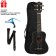 Premium Black Ukulelet Set: Ukulela, Belting, Kapodastra, Czech