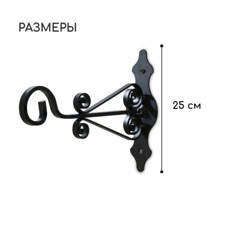 Bracket for kashpo kovaya, 25 cm, metal, black-1