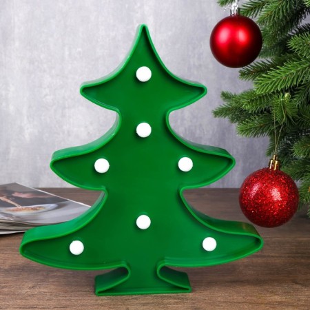 Strack "Christmas tree" 7XLED batteries 2XAA green 14x3x25 cm Risalux-2