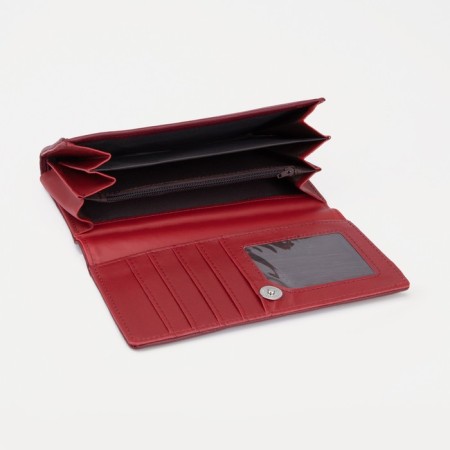 Women's wallet on a magnet, burgundy color-2