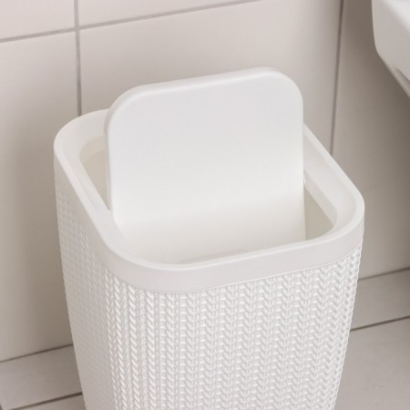 Garbage container "knitted weaving", 10 l, white color-2
