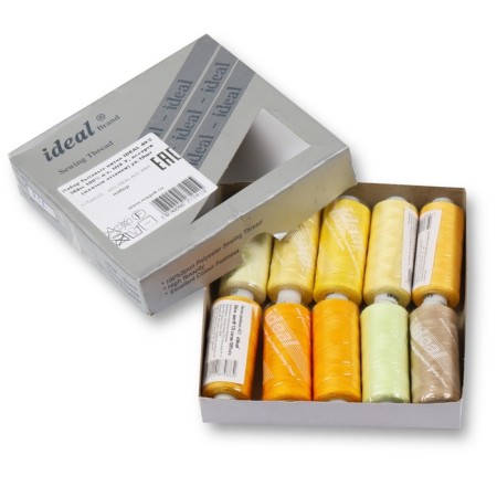 A set of household threads IDEAL 40/2, length 366 m, assorted color (yellow shades), 10 pcs in units-2