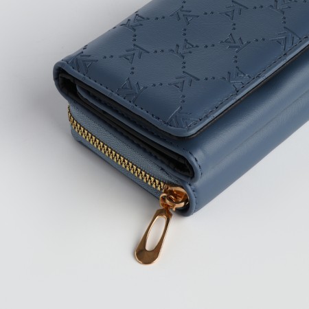 Women's wallet on the button, blue color-6