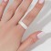 Ring Ceramics "Line", white matte color, 17.5 size