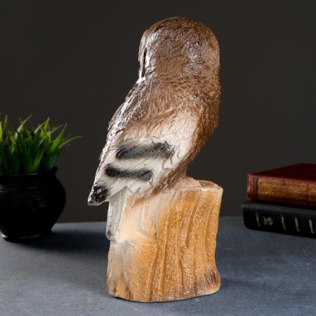 Piggy bank "Owl on the stump" Brown, 11x13x27.5cm-2