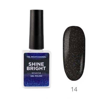 TNL Shine Bright Gel-Laks, No. 14 Black Silver, 10 ml