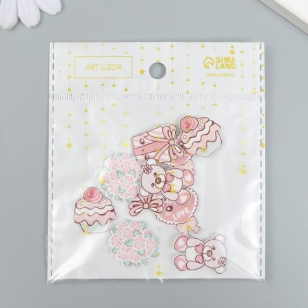 Decor for creativity Tree "Bear with Gifts" set 10 pcs mix 2.4x1.7 cm-5