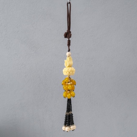 Suspension plastic, textile "Hands and lotus" 4x4x32 cm