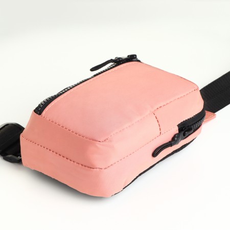 Women's sling bag from textiles, pink color-2