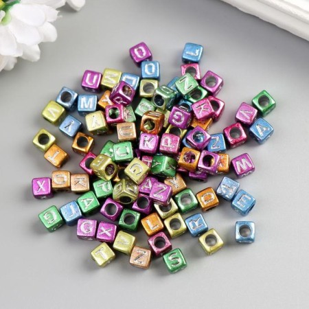 Beads for creativity Plastic "English letters" holography set 20g 0.6x0.6x0.6 cm
