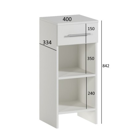Bathroom cabinet, white, 40 x 33 x 84 cm-2