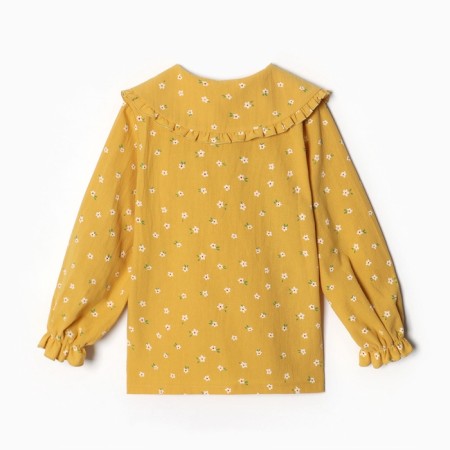 Children's shirt with collar KAFTAN, R.34 (122-128 cm), yellow-4