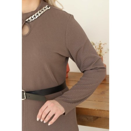 Women's dress, size 52, brown color-10
