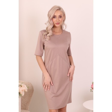 Women's dress, size 46, beige color-5