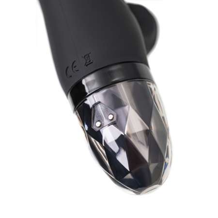 Vibrator Mystim Hop Hop Bob with electrical stimulation, 16.5 cm, silicone, black color-3