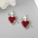 Decor for creativity Metal "Red Heart Arrow" silver enamel 3.9x3.4 cm