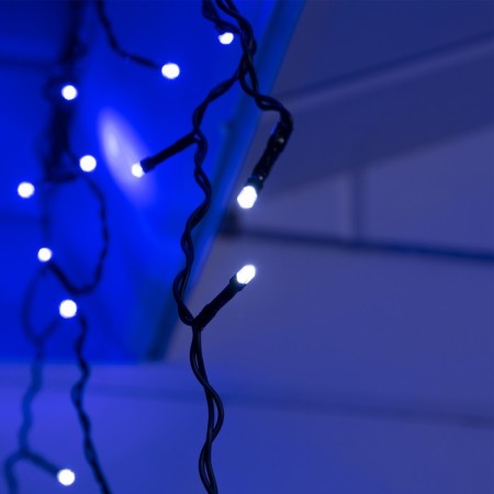 Garland "fringe" 4 × 0.6 m, IP44, dark thread, 180 LED, glow blue, white flicker, 220 V-2