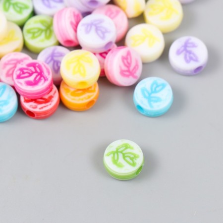 Beads for creativity plastic "Tulip in the circle" Mix set 20 grams 0.6x1.2x1.2 cm-2