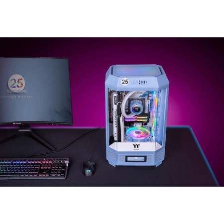The housing Themaltake The Tower 300 Hydrangea Blue without PSU Miniitx 7x120mm 5x140mm 2xusb3.0 1070400-8