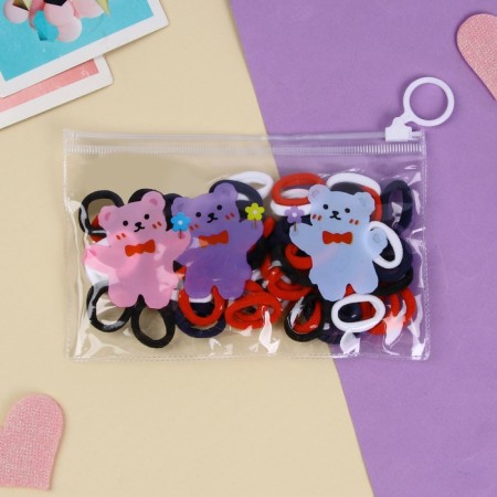 Hair gum "Fidget" (set of 60 pcs) classic, 2 cm, mix-1