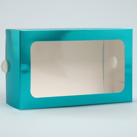 Box for Makarun, confectionery packaging "Biryuzovaya", 18 x 10.5 x 5.5 cm-3
