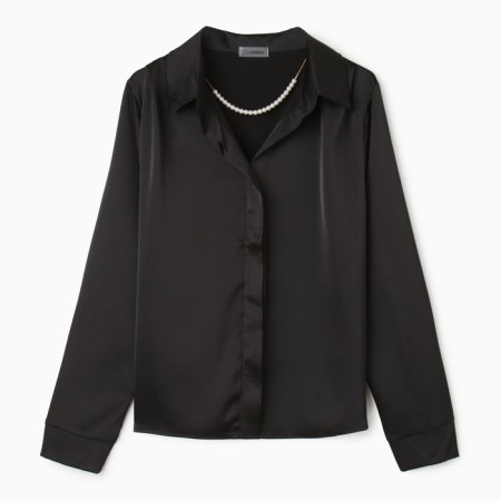 Female blouse, black color, size One size (42-46)-1