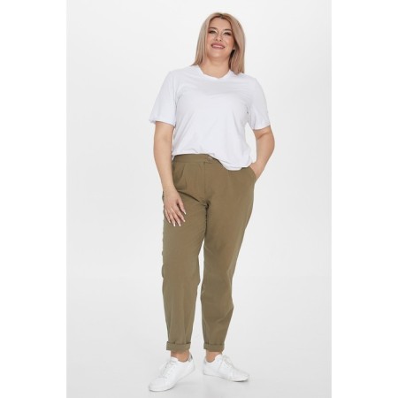 Female trousers, size 58, green color-1