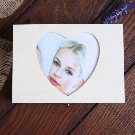 Casket for painting with a photo frame "Heart" mix 16.5x11.7x5 cm-3