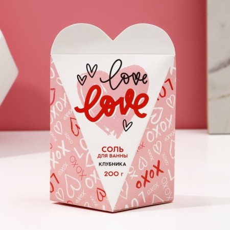 Love bath salt, 200 g, strawberry aroma, pure happiness-2