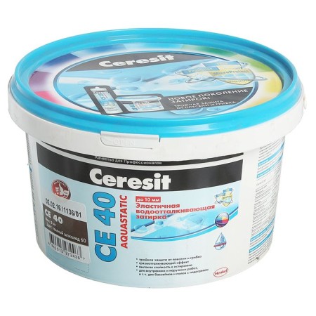 Elastic water-repellent grout Ceresit CE40 Aquastatic (1-10 mm), dark chocolate, 2 kg