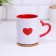 Sublimation mug "I love my husband", with a curly handle, the bottom of the red color