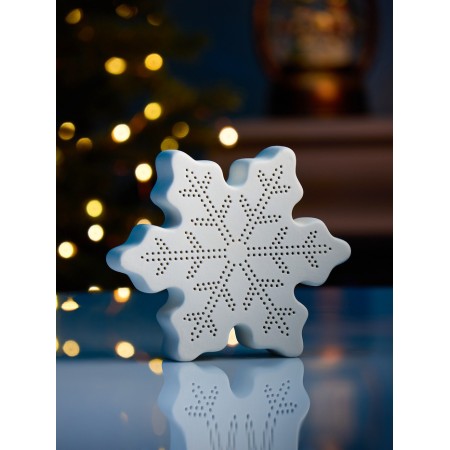 LED figure "Snowflake" 13.2x11.6x4 cm, 1 LED, LR44X3 (in the set), T/white-1