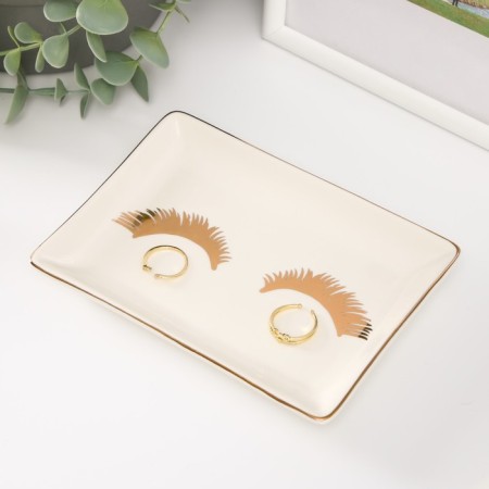 Souvenir ceramics stand for the rings "eyelashes" 14x9x1.6 cm-1