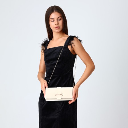 Female bag on a magnet, beige color-5
