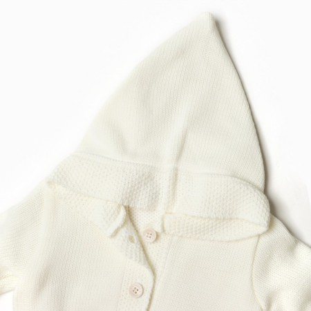 Jumper knitted baby I'm with a hood height 86-92 cm, milk-1