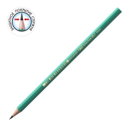 Chernographic pencil (simple) HB, bic evolution, sharpened, plastic, without eraser, hexagonal, green case-2