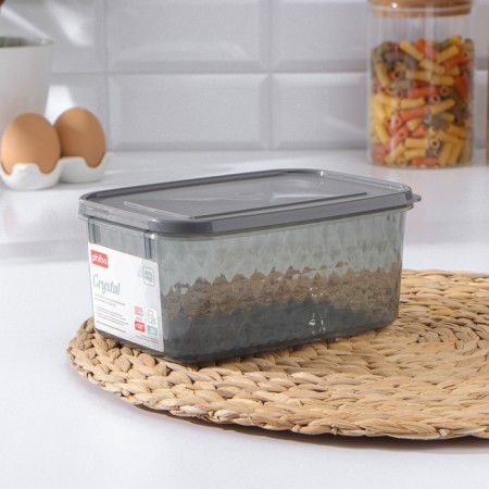 Container for freezing and storage of products "Crystal", 1.3 l, 18 × 12.5 × 8 cm, black color black