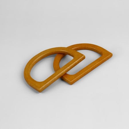 Handles for the bag are wooden, 11.7 × 8.2 cm, 2 pcs, brown color-1