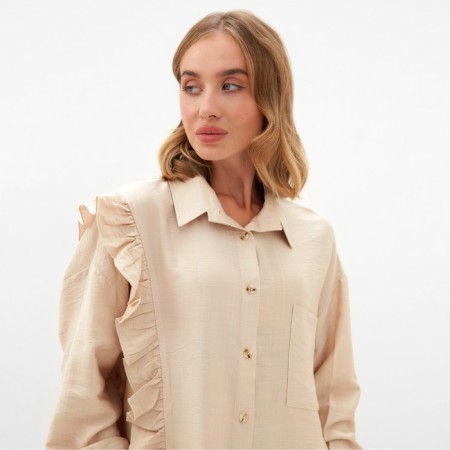 Women's costume (blouse, shorts) minku: casual collection beige color, rr 48-2