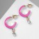 Emall earrings “minimal” Strazinka, white-pink color in gold